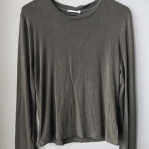 Tight Olive-green Long Sleeve Tee